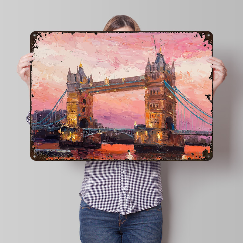 Retro Gaming London - Póster Metálico de Viaje a Londres,