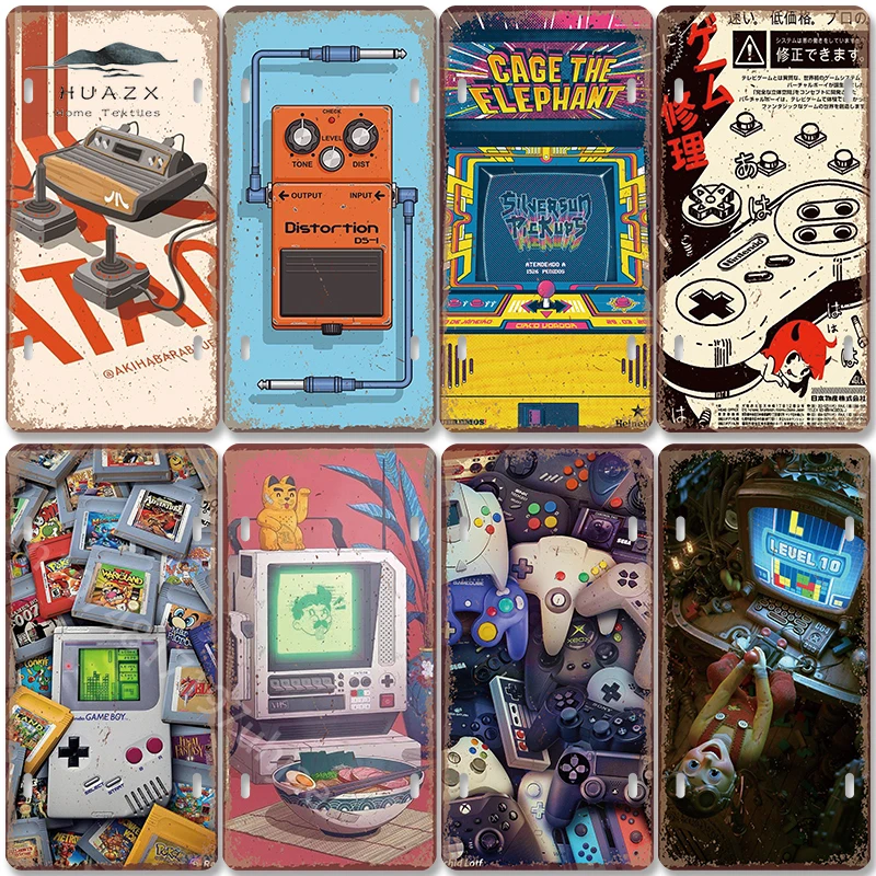 Retro Gaming For Tv - Letrero Metálico Vintage de Videojuegos, Consola