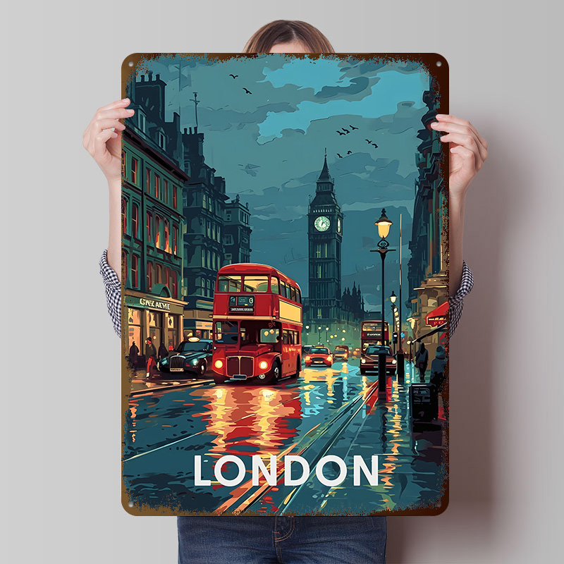 Retro Gaming London - Póster de Metal del Big Ben