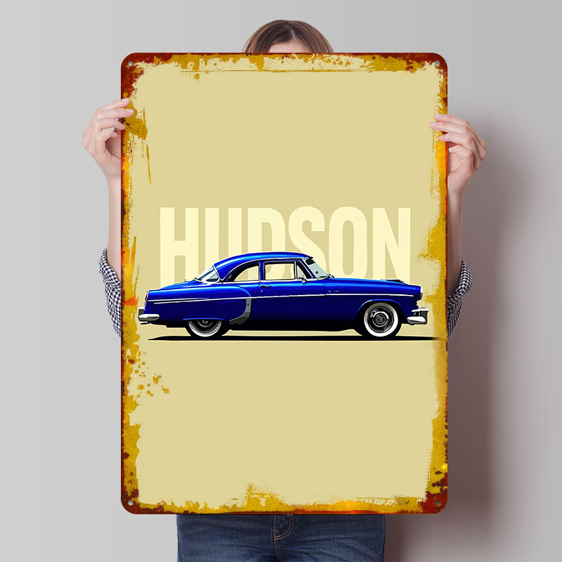 Retro Gaming At Home - Póster de Metal Clásico Blue Hudson,