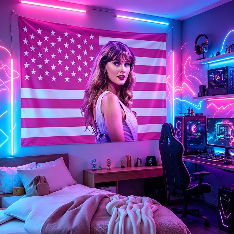 Retro Gaming Decor - VIKAMA Tapiz con estampado de bandera