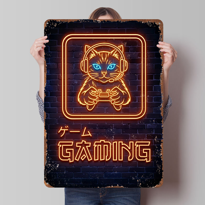 Póster con Diseño de Gato Game - Retro Gaming At Home reseña y precio